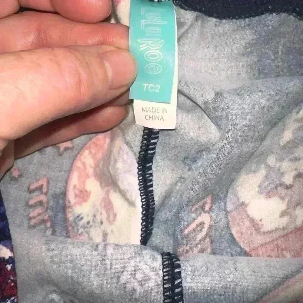 Lularoe Plus size TC2 Navy blue Americana leggings. NWOT. Freedom..world& stars - Picture 7 of 7